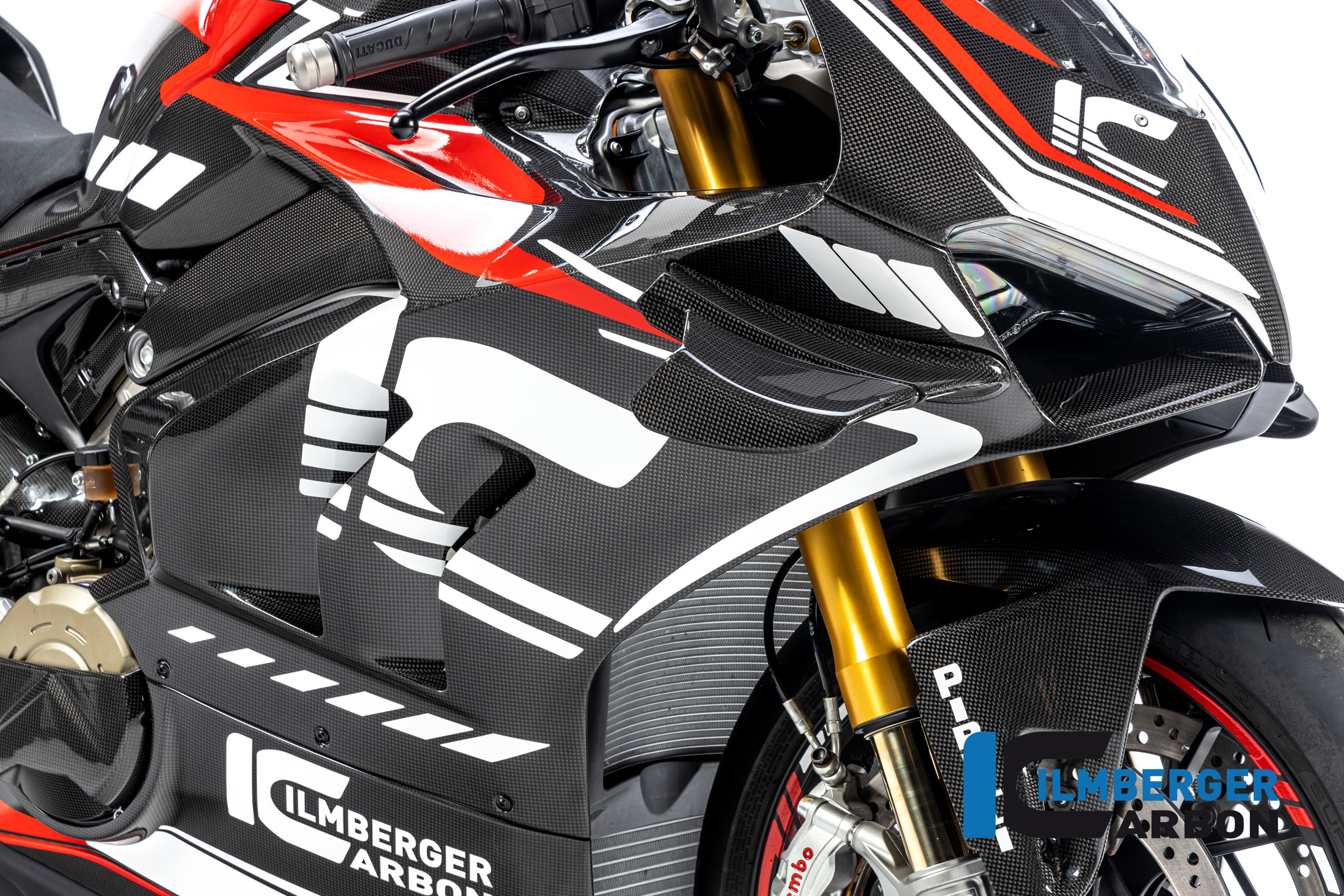 Ilmberger Racing Cubierta Marco de fibra de carbono bajo brillo Ducati Panigale V4 S 2018 